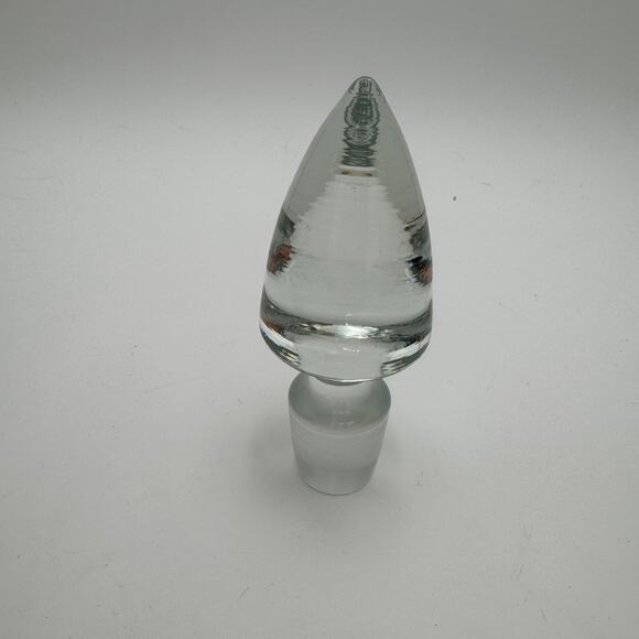 Vintage Clear Decanter Wine Stopper Glass Cone Spear 5" - Picture 3 of 4